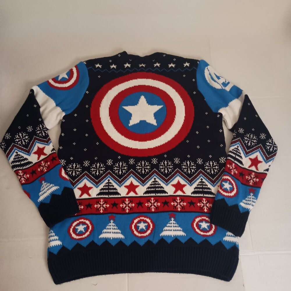 Marvel Avengers Captain America Sweater Men’s Size Medium Excellent EUC - Picture 15 of 16